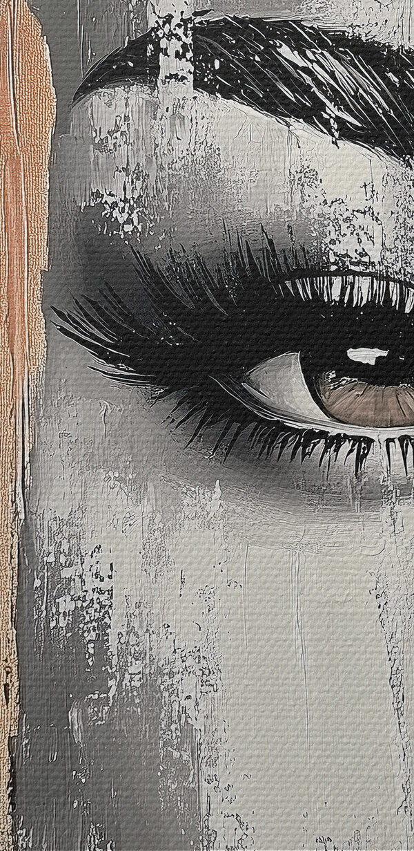 Vrouw’s gezicht met verfvlek Vrouw’s gezicht met verfvlek