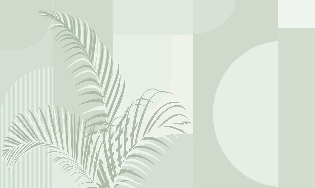 Elegante palmbladeren met zachte tinten. Elegante palmbladeren met zachte tinten.