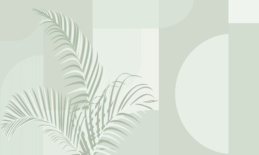 Elegante palmbladeren met zachte tinten.