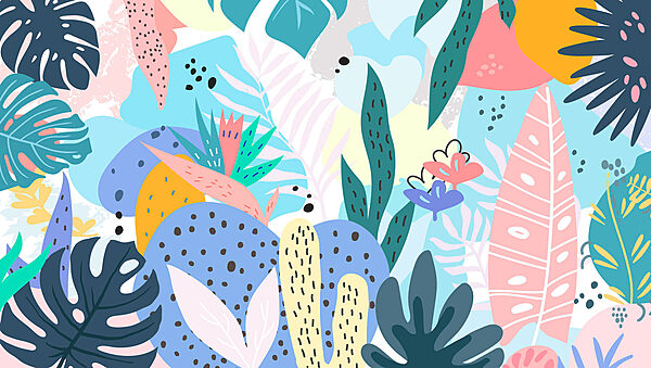 Colorful floral pattern with different colors