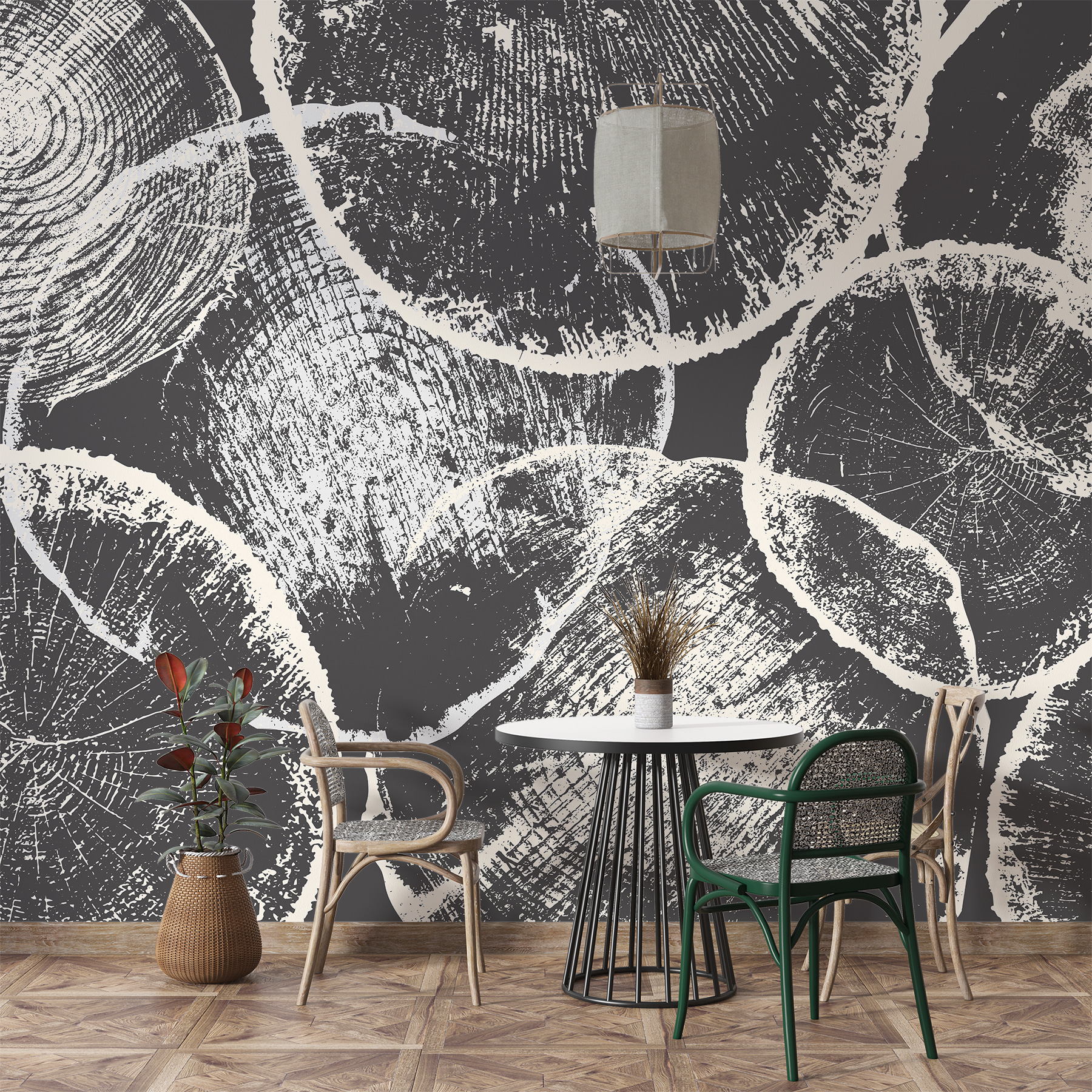Group of circles on a gray background