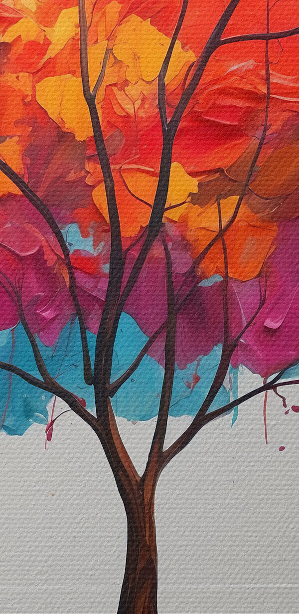 Schilderij van een kleurrijke boom Schilderij van een kleurrijke boom