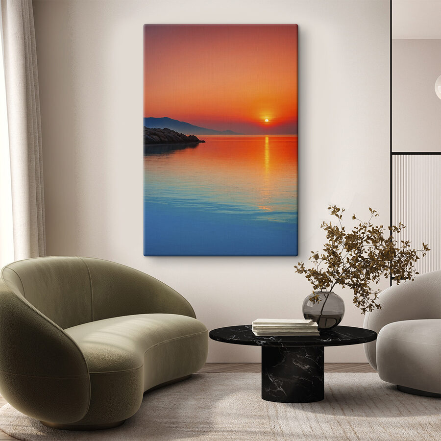 Zonsondergang boven water