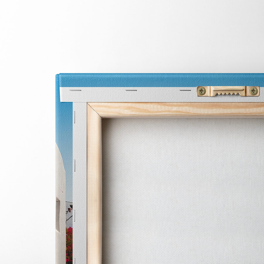 Witte gebouwen met een blauwe koepel en een blauw dak Witte gebouwen met een blauwe koepel en een blauw dak
