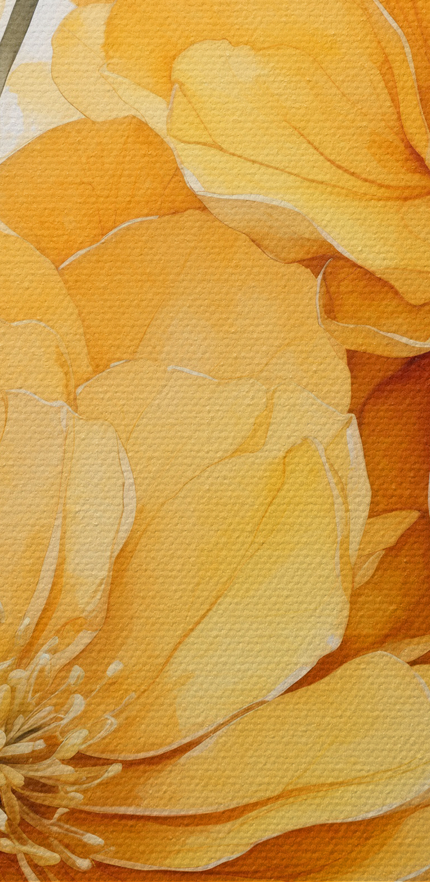 Schilderij van oranje bloemen