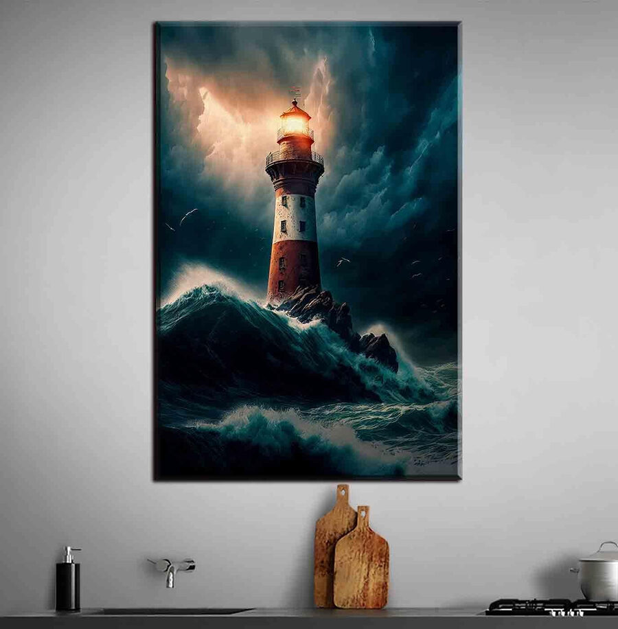Vuurtoren in de oceaan