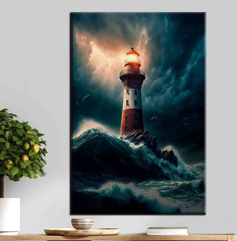 Vuurtoren in de oceaan