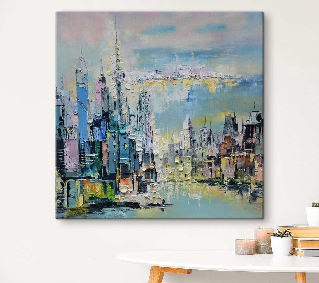 Painting of a city Painting of a city