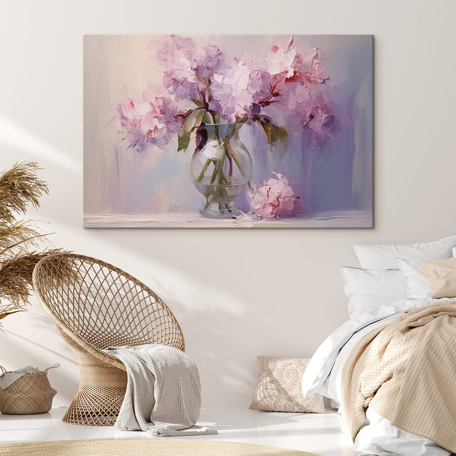 Schilderij van bloemen in een vaas Schilderij van bloemen in een vaas