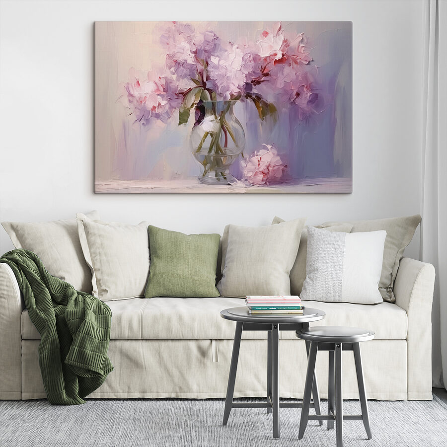 Schilderij van bloemen in een vaas Schilderij van bloemen in een vaas