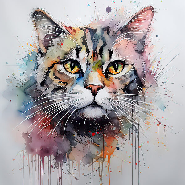 Schilderij van een kat Schilderij van een kat