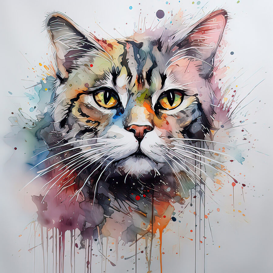 Schilderij van een kat