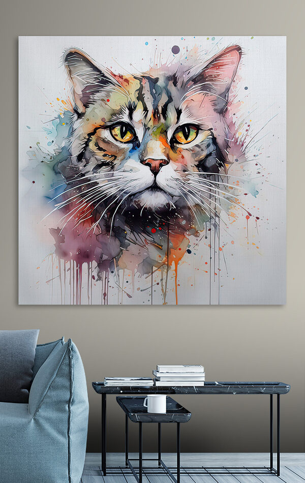 Schilderij van een kat Schilderij van een kat