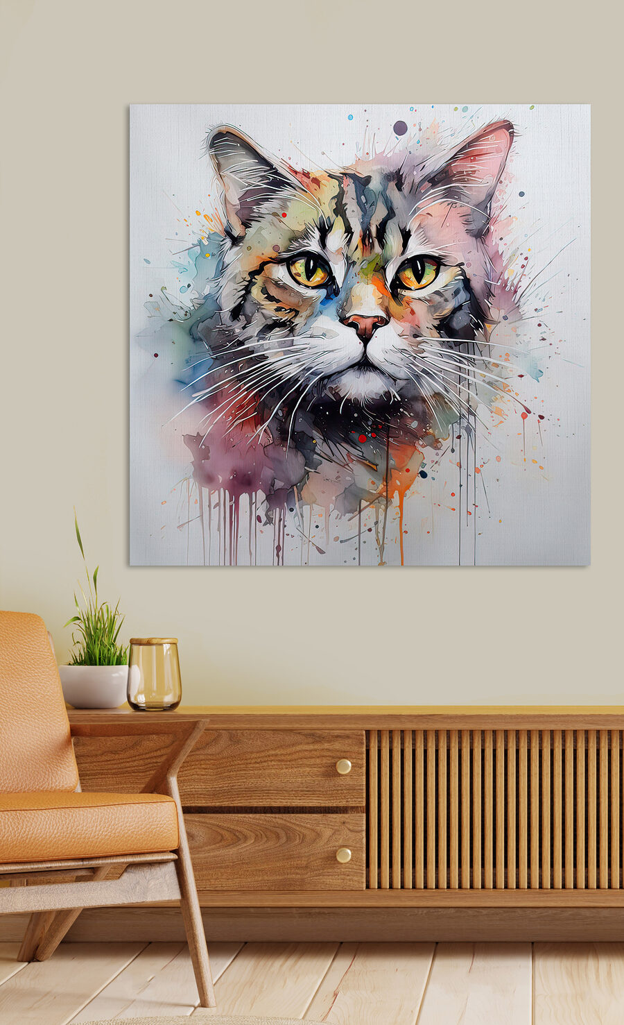 Schilderij van een kat