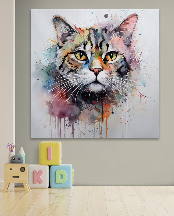 Schilderij van een kat Schilderij van een kat