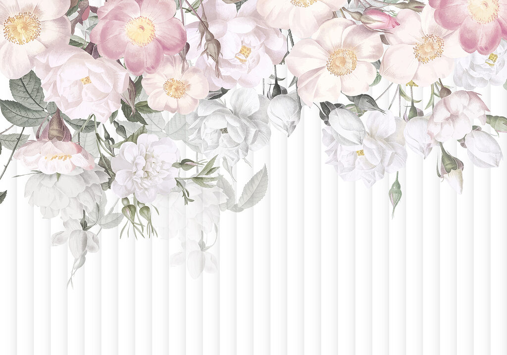 Groep bloemen op witte achtergrond Groep bloemen op witte achtergrond