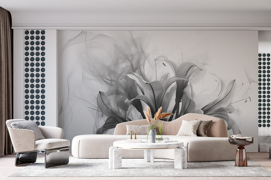 Zwart-wit afbeelding van bloemen