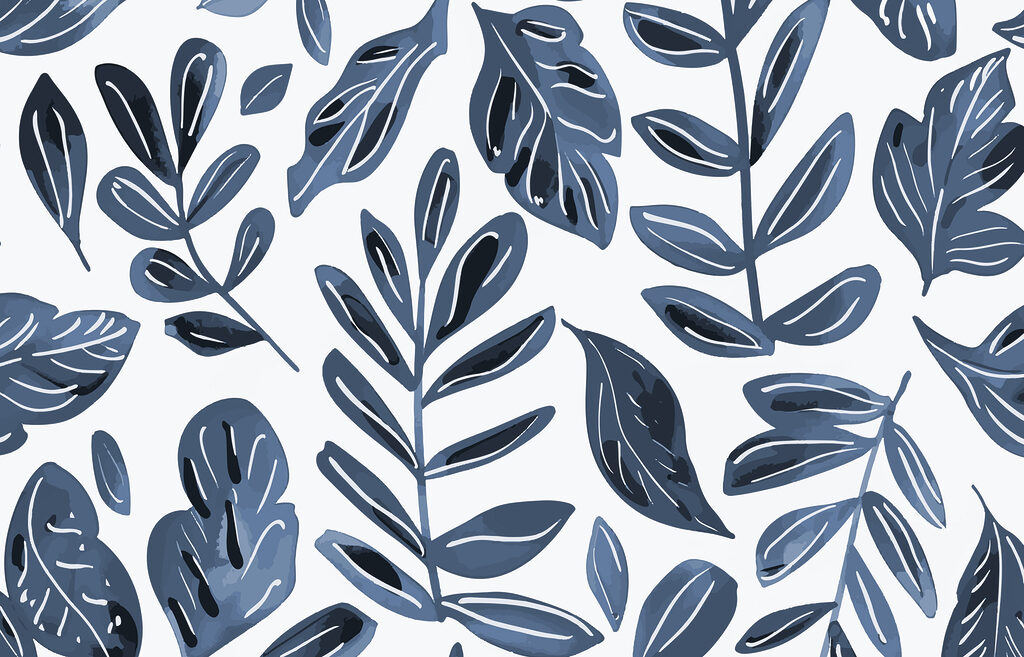 Patroon van blauwe bladeren Patroon van blauwe bladeren