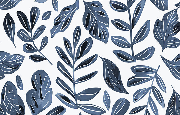Patroon van blauwe bladeren Patroon van blauwe bladeren