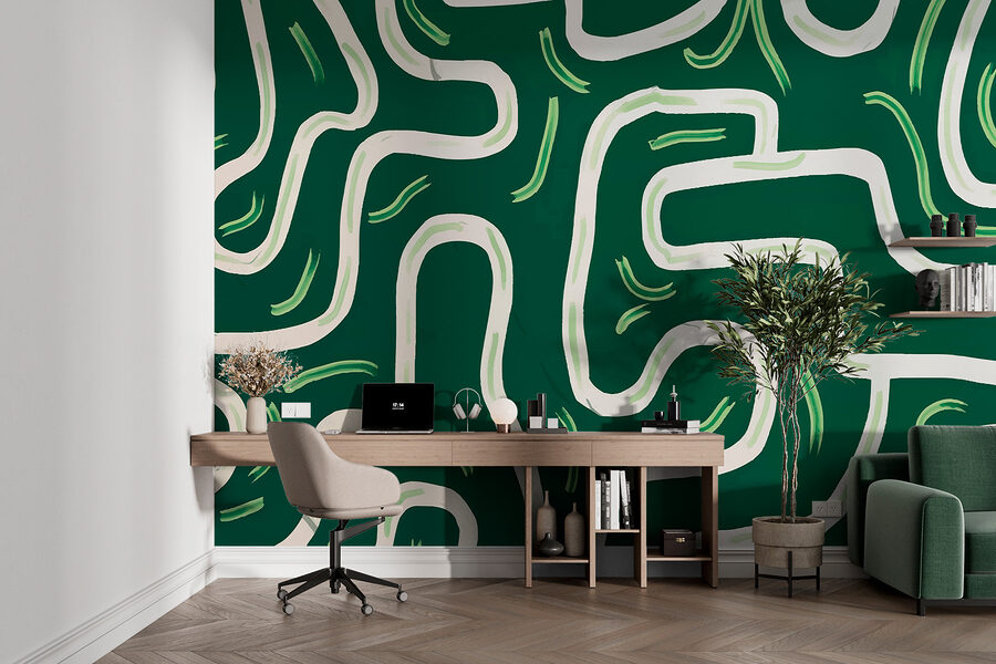 Groen en wit doolhof