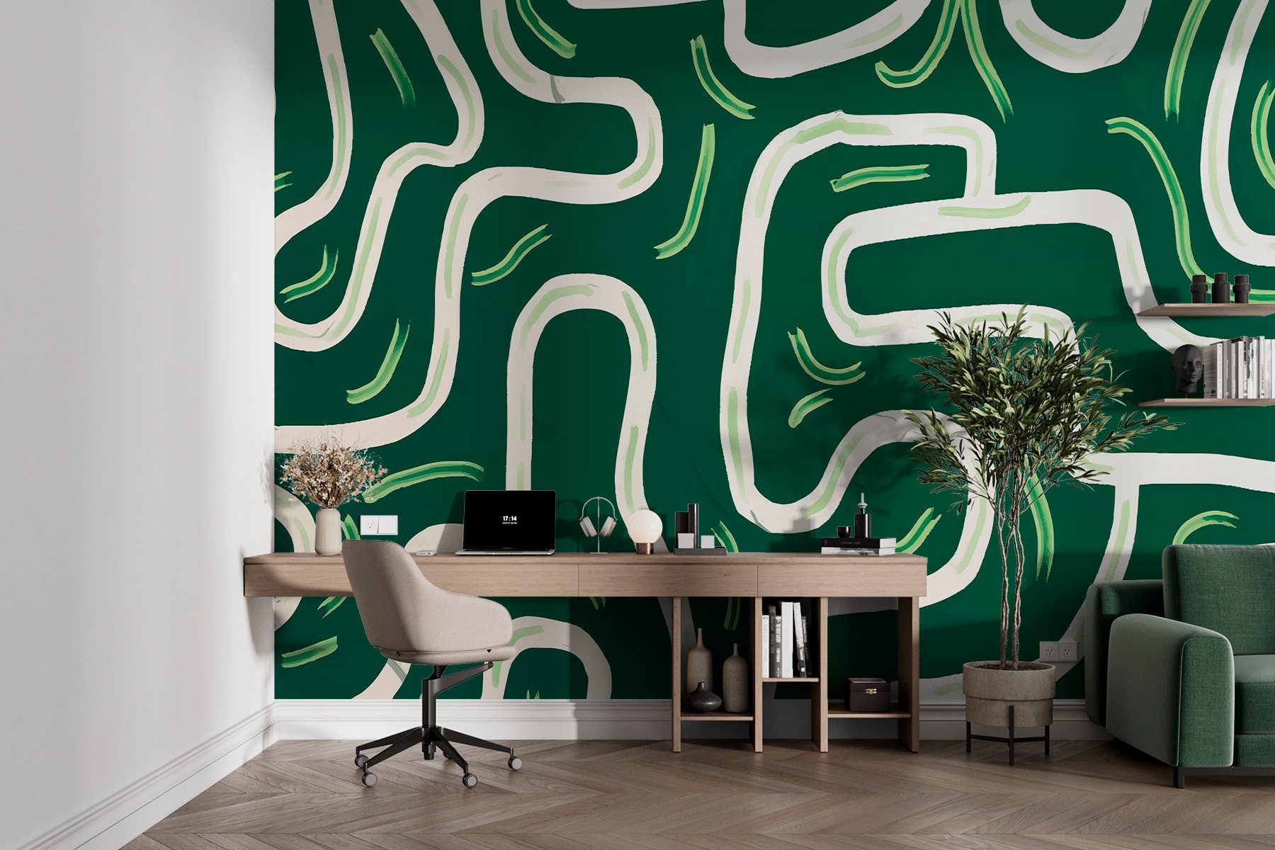Green and white maze