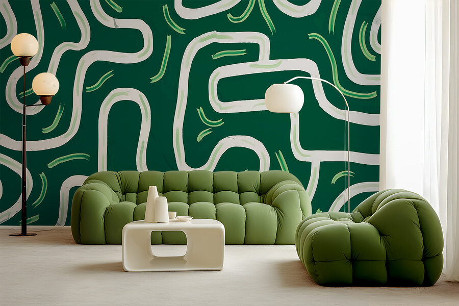 Groen en wit doolhof