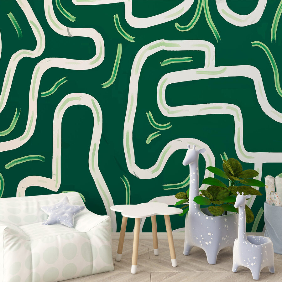 Groen en wit doolhof