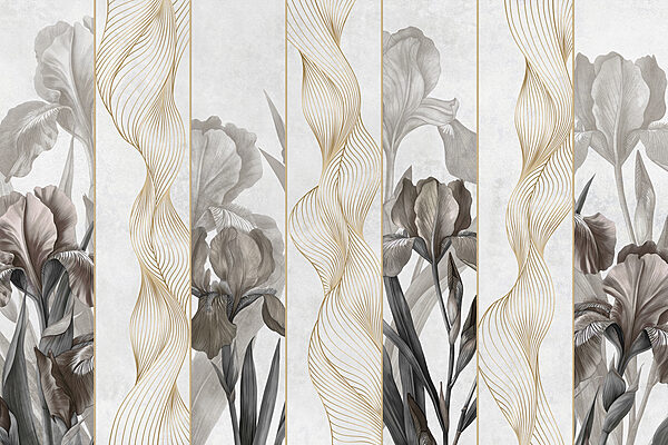 Elegant golven- en bloemmotief Elegant golven- en bloemmotief