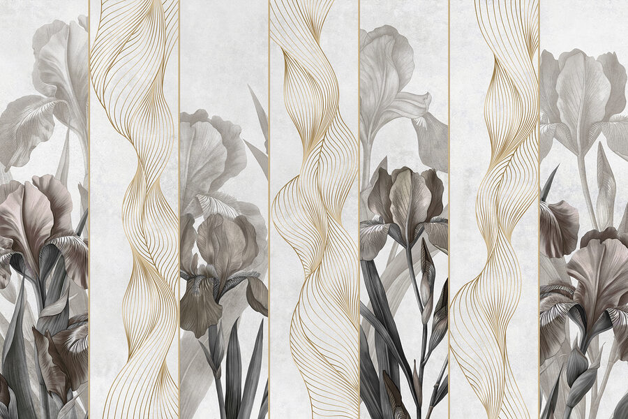 Elegant golven- en bloemmotief Elegant golven- en bloemmotief