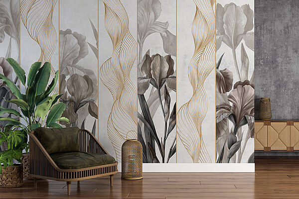 Elegant golven- en bloemmotief Elegant golven- en bloemmotief