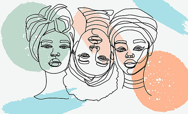 Groep vrouwen’gezichten Groep vrouwen’gezichten
