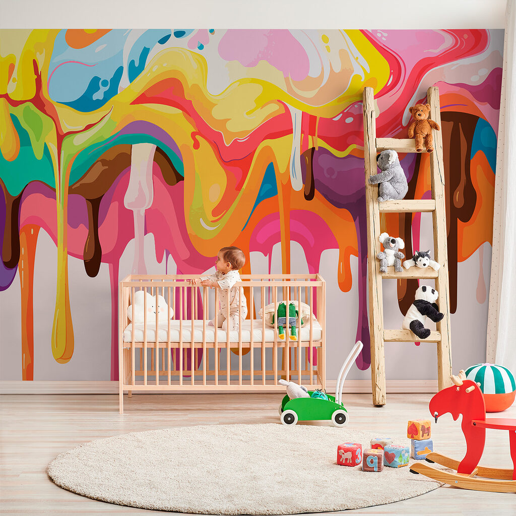 Colorful paint dripping down Colorful paint dripping down