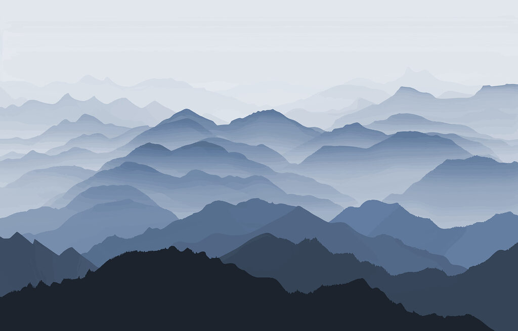 Bergketen met mist Bergketen met mist