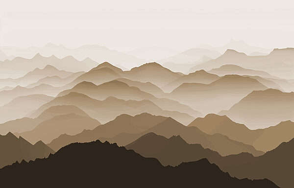 Landschap van bergen met mist Landschap van bergen met mist