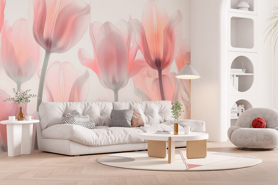Groep roze bloemen