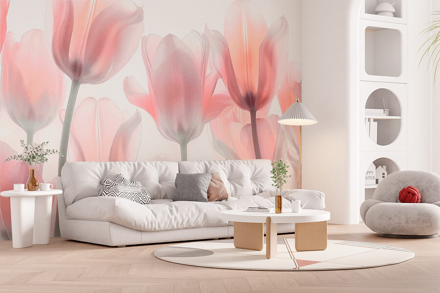Groep roze bloemen