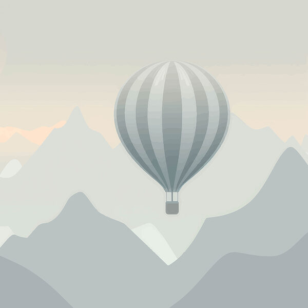 Luchtballon in de lucht Luchtballon in de lucht