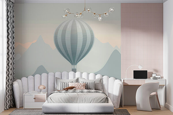 Luchtballon in de lucht Luchtballon in de lucht