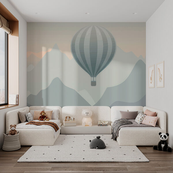Luchtballon in de lucht Luchtballon in de lucht