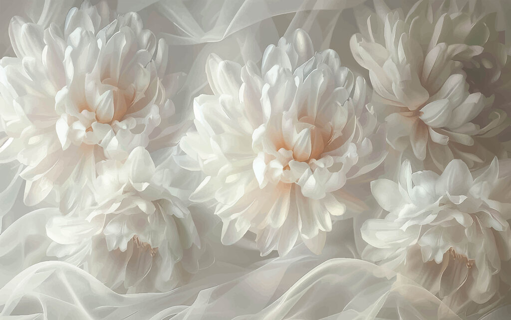 Groep witte bloemen Groep witte bloemen