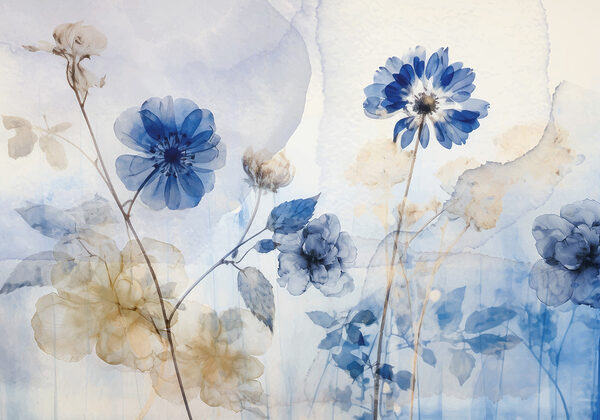 Blauwe en witte bloemen Blauwe en witte bloemen