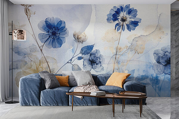Blauwe en witte bloemen Blauwe en witte bloemen