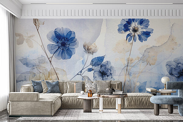 Blauwe en witte bloemen Blauwe en witte bloemen