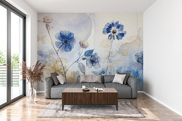 Blauwe en witte bloemen Blauwe en witte bloemen