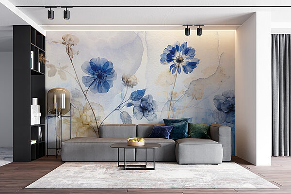 Blauwe en witte bloemen Blauwe en witte bloemen