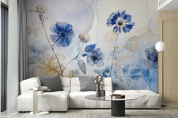 Blauwe en witte bloemen Blauwe en witte bloemen