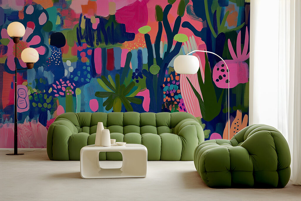 Colorful painting of plants and flowers Colorful painting of plants and flowers