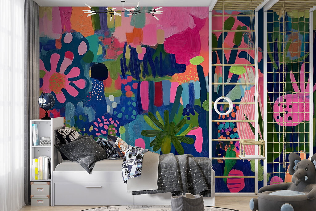 Colorful painting of plants and flowers Colorful painting of plants and flowers