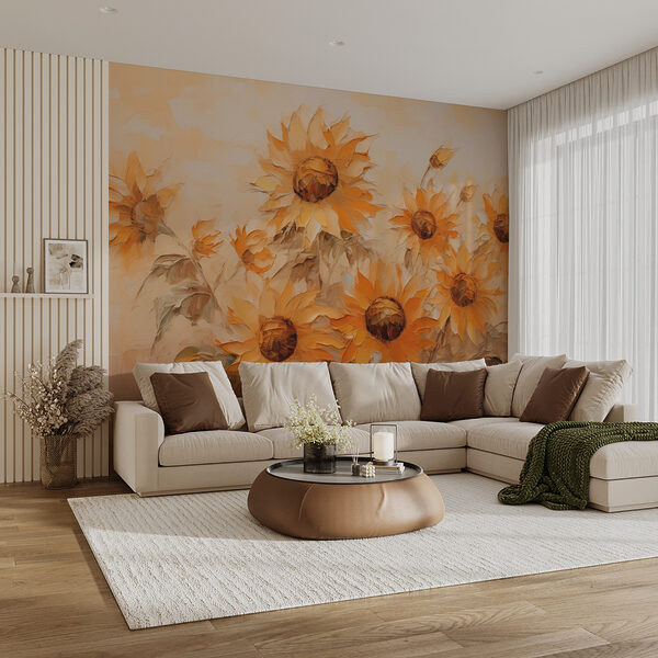 Schilderij van zonnebloemen Schilderij van zonnebloemen
