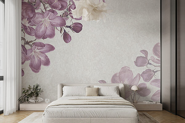 Paarse bloemen op een witte achtergrond Paarse bloemen op een witte achtergrond